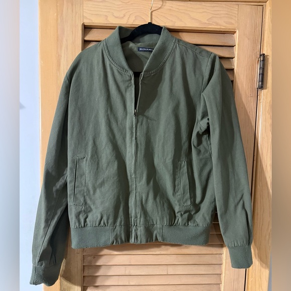 Brandy Melville Army Green Zip Up Bomber Jacket OS - Picture 1 of 4